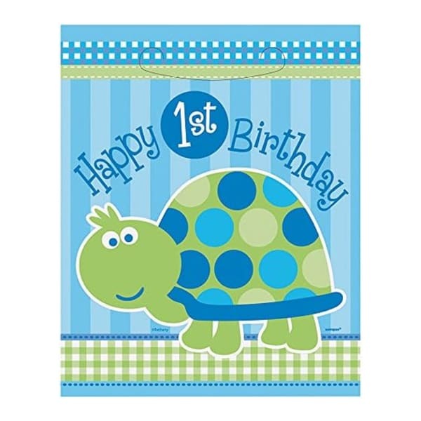 Unique Party Turtle 1st Birthday Party Bags (Pack of 8)