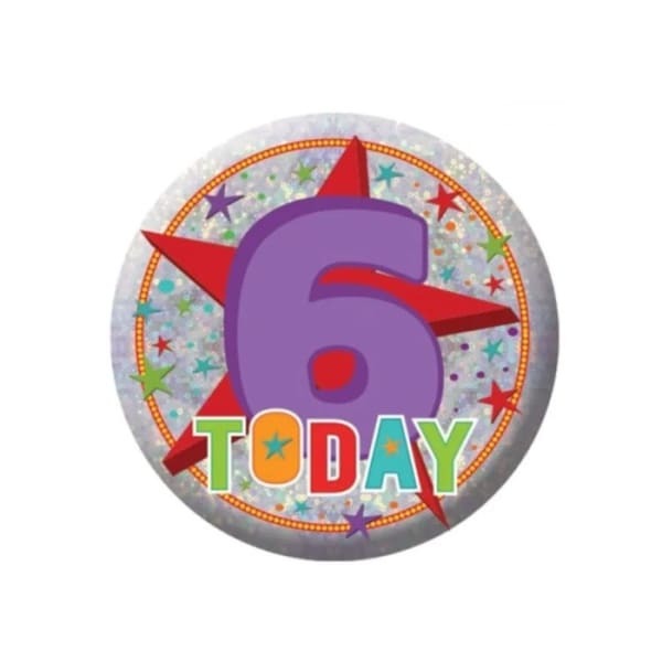 Amscan Holographic 6th Birthday Badge