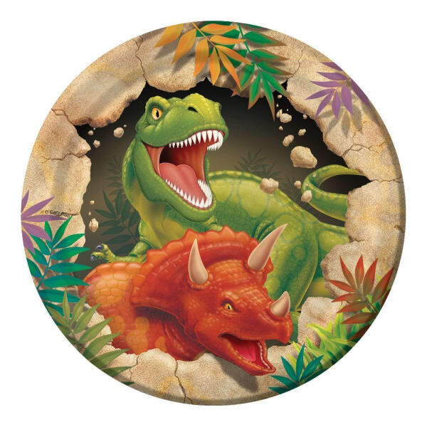 Creative Party Paper Dinosaur Dessert Plate (Pack of 8)