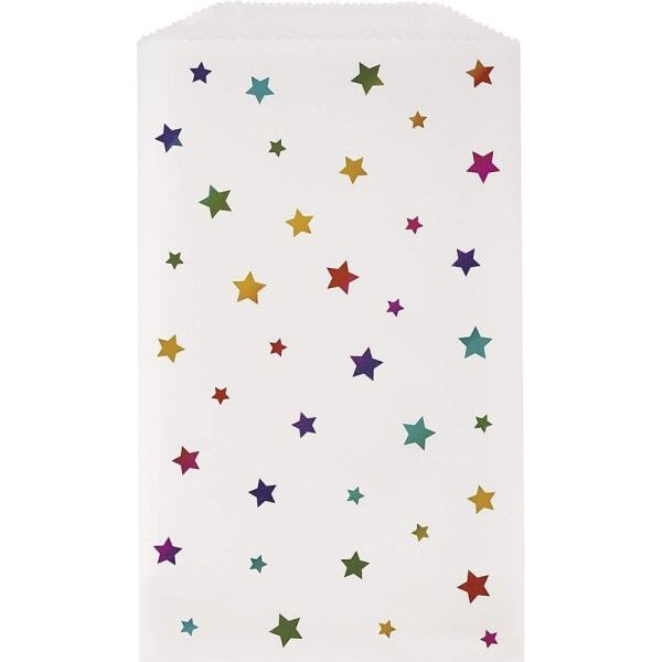 Unique Party Rainbow Stars Foil Treat Bag (Pack of 4)