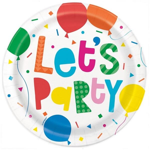 Unique Party Let´s Party Disposable Plates (Pack of 8)