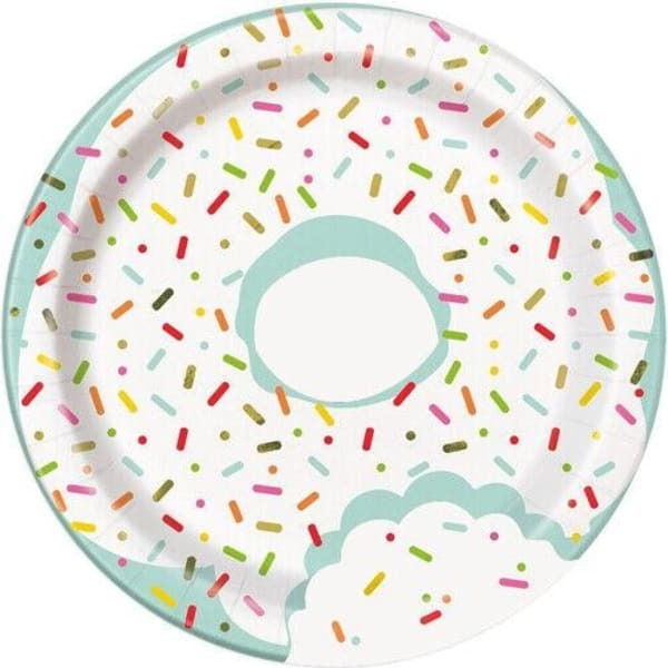 Unique Party Paper Donut Party Plates (Pack of 8)