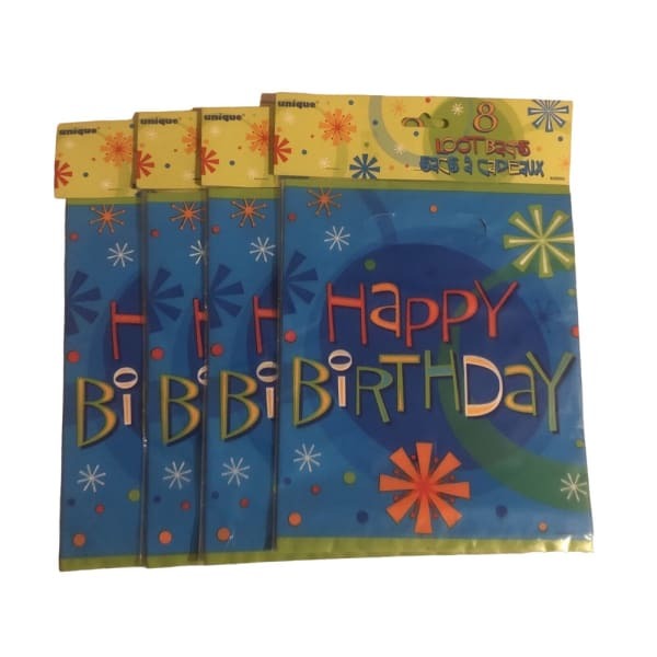 Flowers Happy Birthday Party Bag (Pack of 8)