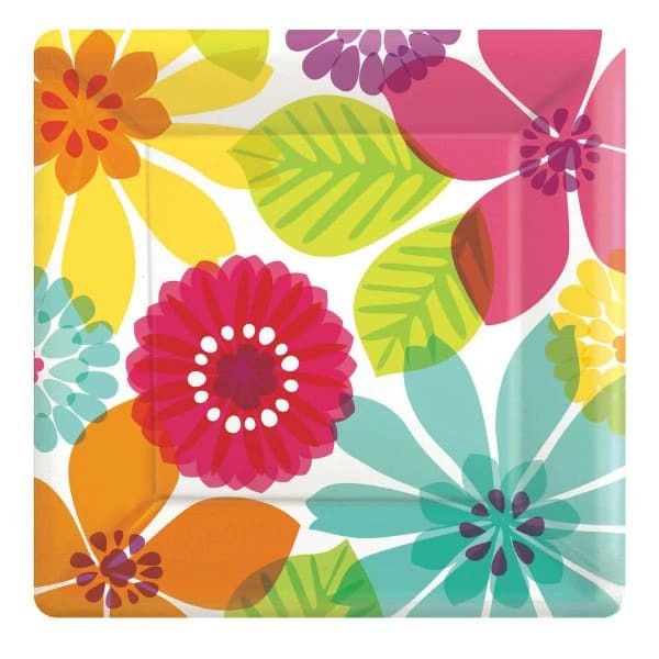 Amscan Paradise Paper Flowers Party Plates (Pack of 8)