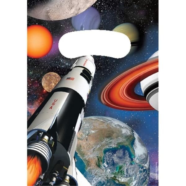 Creative Party Outer Space Plastic Party Bags (Pack of 8)