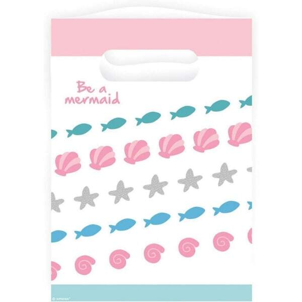 Amscan Be A Mermaid Plastic Party Bags (Pack of 8)