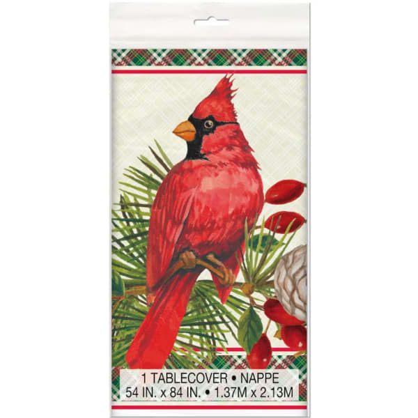 Unique Party Plastic Cardinal Christmas Party Table Cover