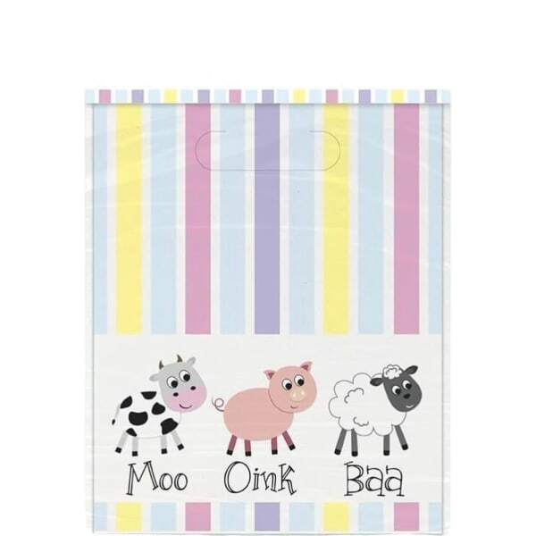 Unique Party Farm Animals Party Bags (Pack of 8)