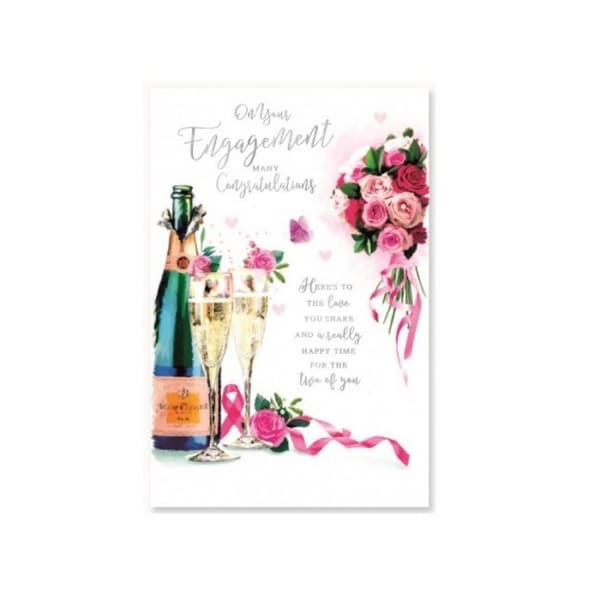 Simon Elvin Flowers Engagement Card (Pack of 6)