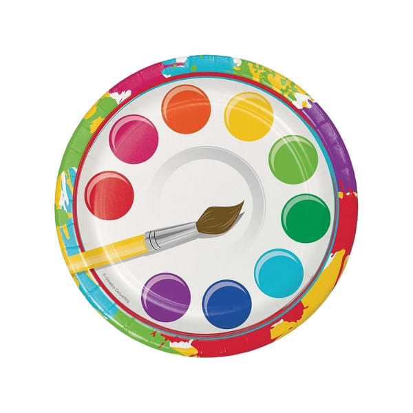 Creative Party Paper Paint Palette Dessert Plate (Pack of 8)