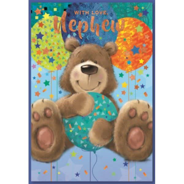 Simon Elvin With Love Nephew Teddy Bear Card (Pack of 6)