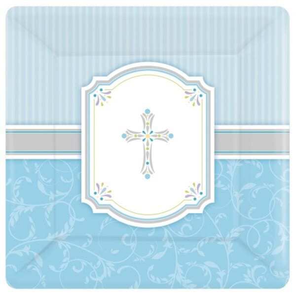 Amscan Communion Blessing Square Paper Plates