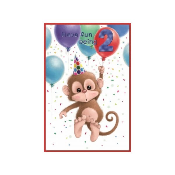 Simon Elvin Have Fun Being 2 Birthday Card (Pack of 6)