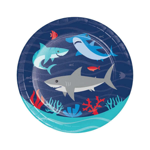 Creative Party Paper Shark Party Plates (Pack of 8)