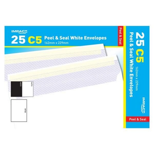 Impact C5 White Envelopes (Pack Of 25) (229mm x 162mm)