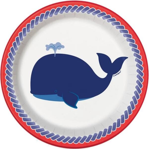 Unique Party Nautical Summer Paper Party Plates (Pack of 8)