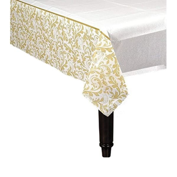 Amscan Plastic Floral 50th Anniversary Party Table Cover