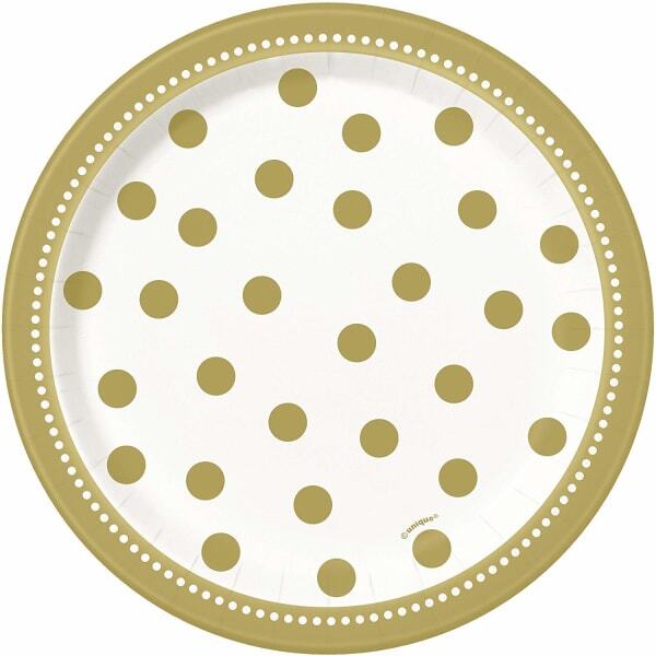 Unique Party Polka Dot Birthday Party Plates (Pack of 8)