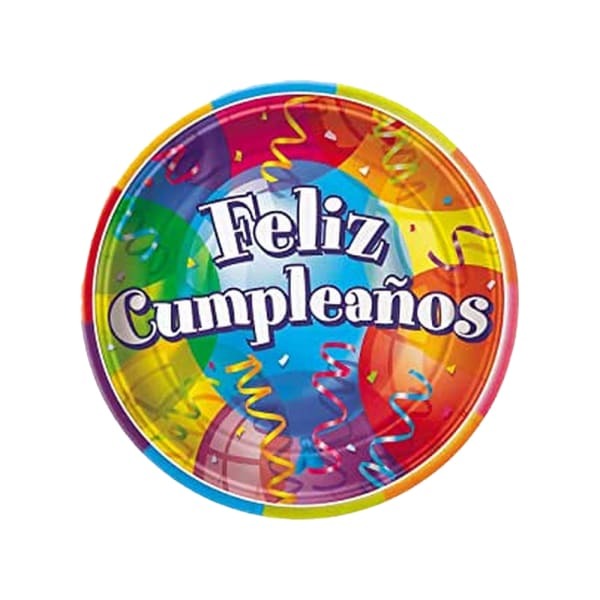 Unique Party Feliz Cumpleanos Disposable Plates (Pack of 8)