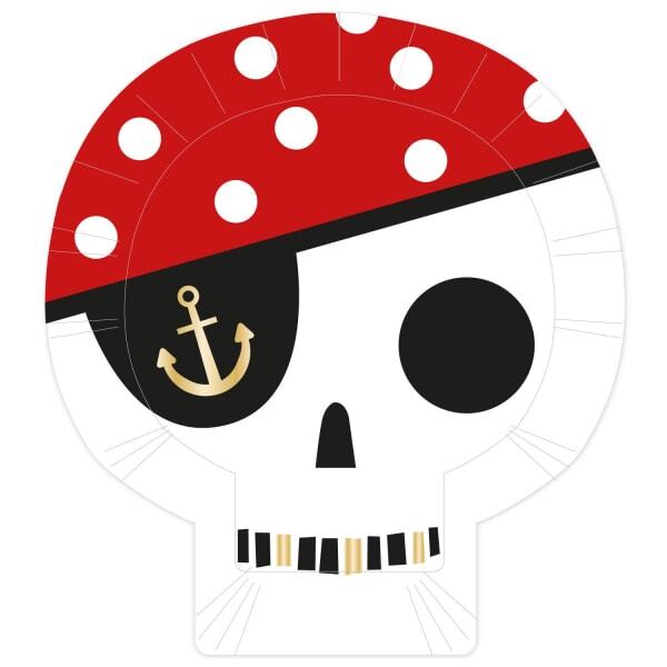 Amscan Treasure Island Skull Disposable Plates (Pack of 8)