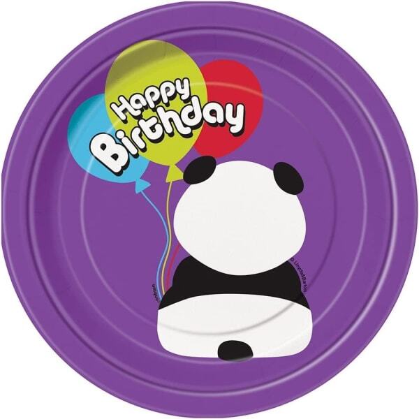 Unique Party Panda Birthday Dessert Plate (Pack of 8)