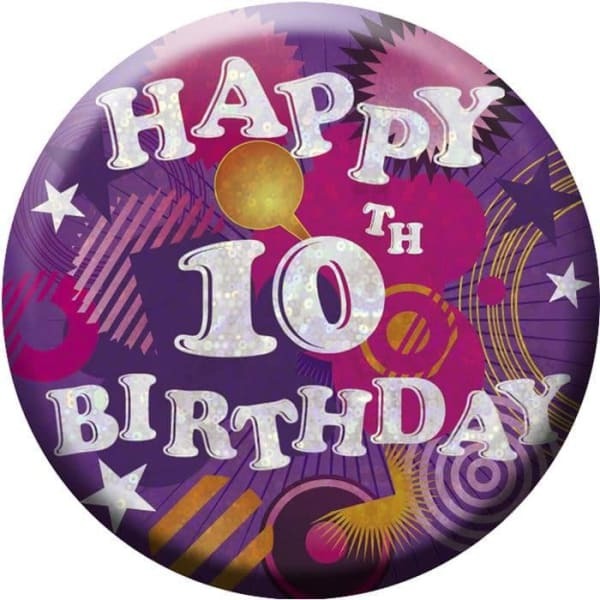 Amscan Holographic 10th Birthday Badge