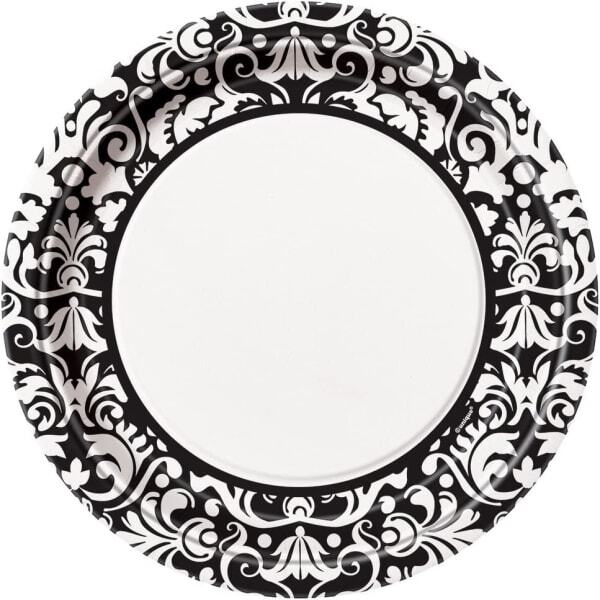 Unique Party Damask Disposable Plates (Pack of 8)