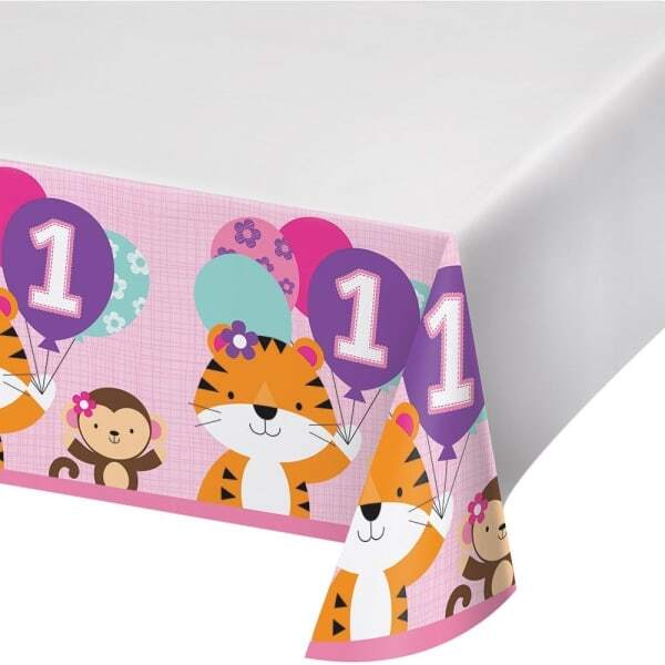 Creative Party One Is Fun Bordered Party Table Cover