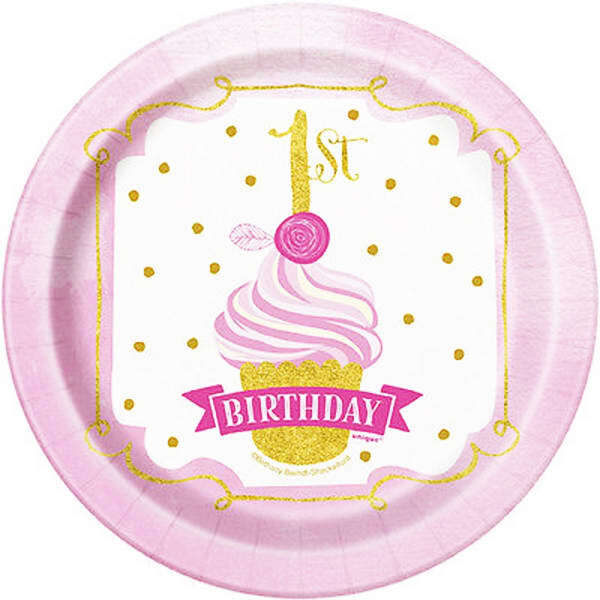 Unique Party 1st Birthday Party Plates (Pack of 8)