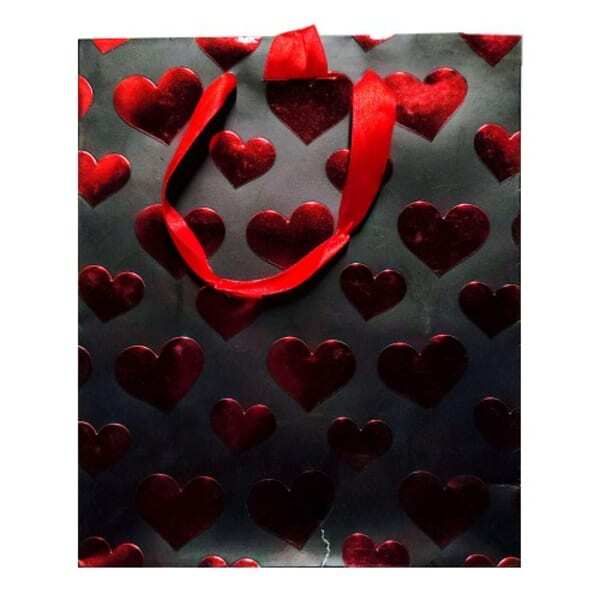 Eurowrap Heart Valentine`s Day Gift Bag