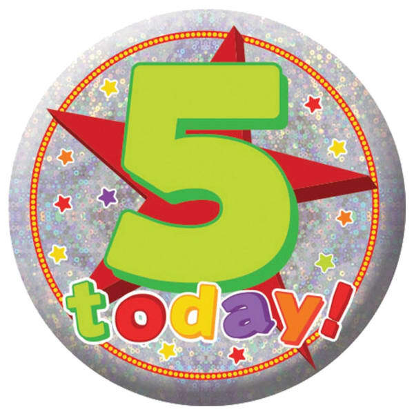 Amscan Holographic 5th Birthday Badge