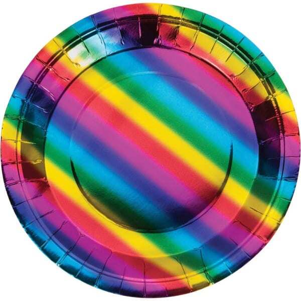 Creative Party Paper Rainbow Party Plates (Pack of 8)