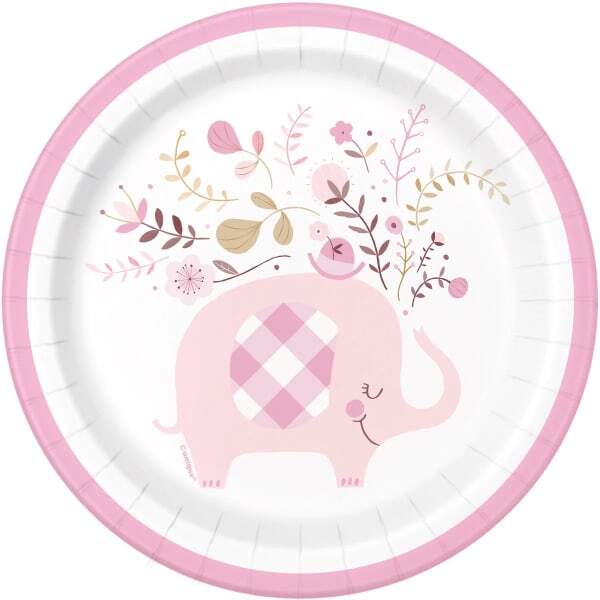 Unique Party Elephant Baby Shower Dessert Plate (Pack of 8)