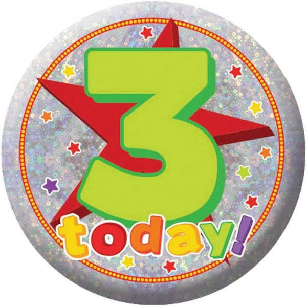 Amscan Holographic 3rd Birthday Badge