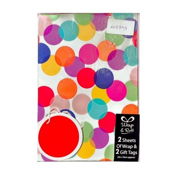 Polka Dot Gift Wrap Sheets (Pack of 2)