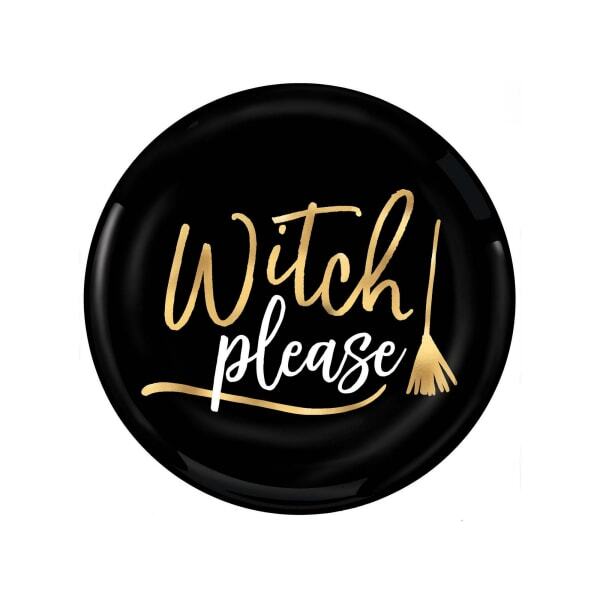 Witch Please Plastic Coupe Disposable Plates (Pack of 4)