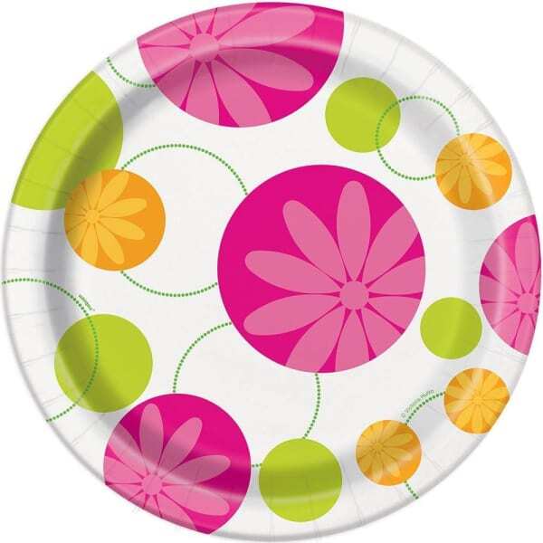 Unique Party Paper Flowers Summer Dinner Plate (Pack of 8)