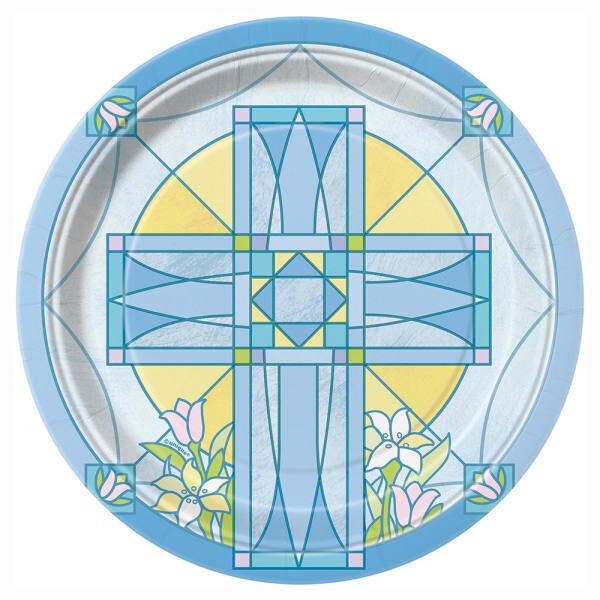 Unique Party Sacred Cross Dessert Plate (Pack of 8)