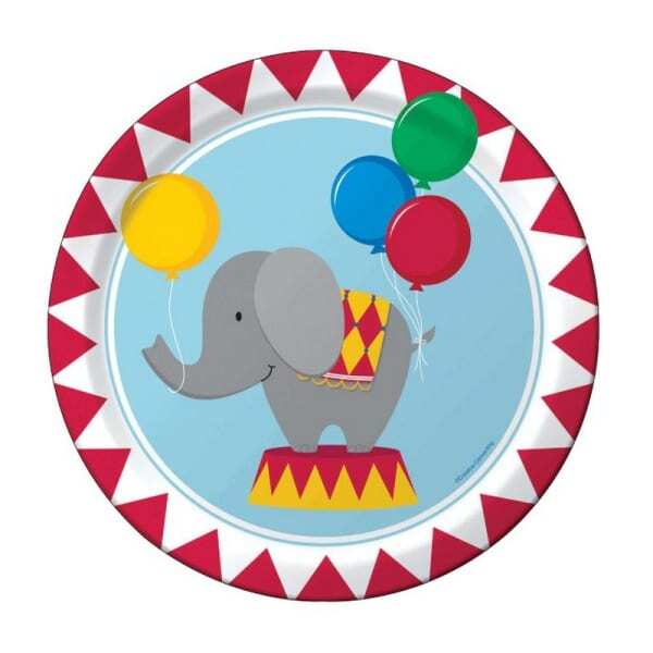 Creative Party Paper Circus Dinner Plate (Pack of 8)