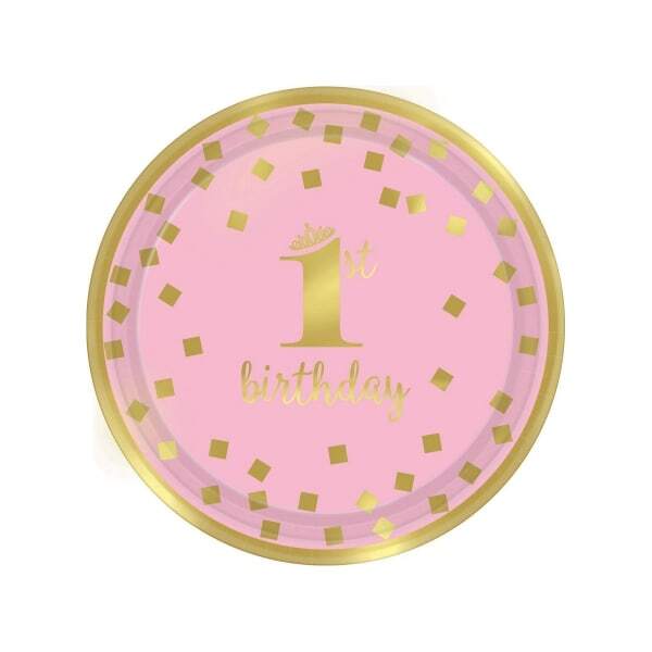 Amscan Paper 1st Birthday Dessert Plate (Pack of 8)