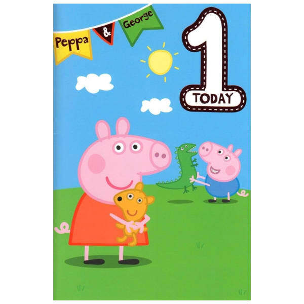 Peppa Pig 1st Birthday Birthday Card