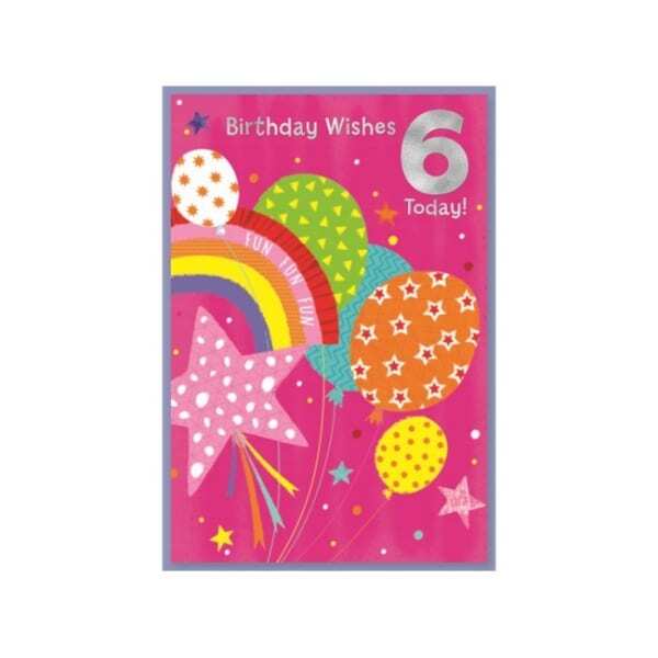 Simon Elvin 6th Birthday Card (Pack of 6)