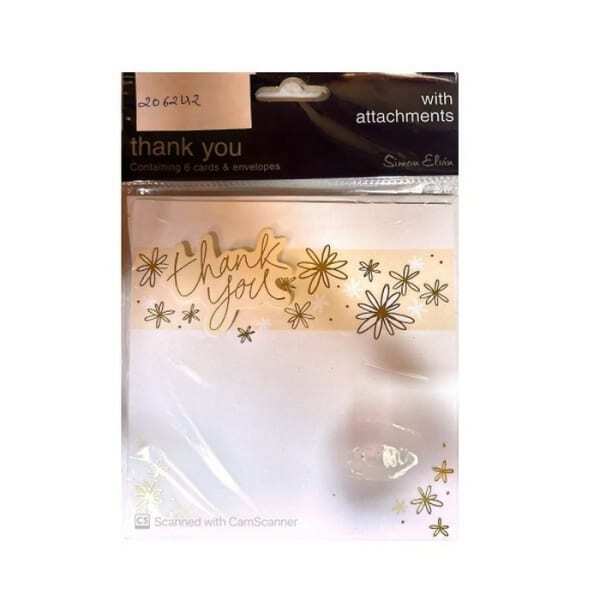 Simon Elvin Floral Thank You Card (Pack of 6)