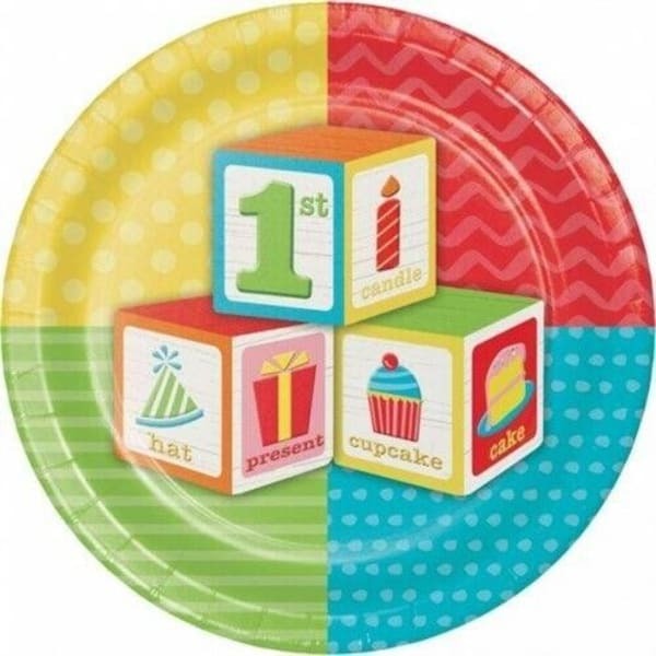 Creative Party Paper 1st Birthday Plate (Pack of 8)