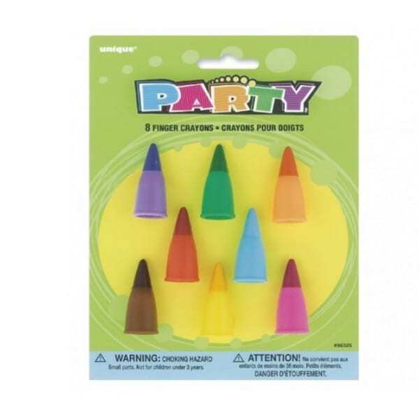 Unique Party Cone Finger Crayons (Pack of 8)