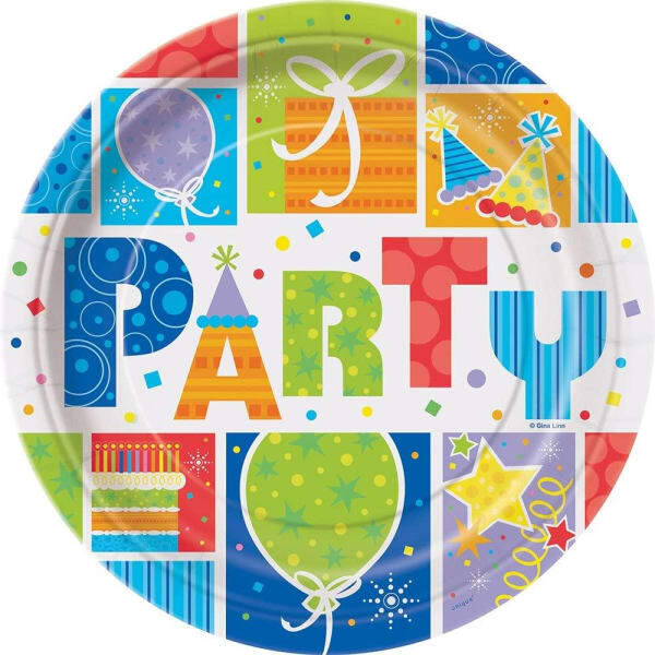 Unique Party Paper Dinner Plate (Pack of 8)