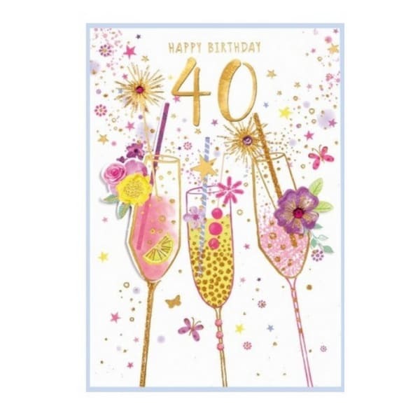 Simon Elvin Isabel Garden 40th Birthday Card (Pack of 6)