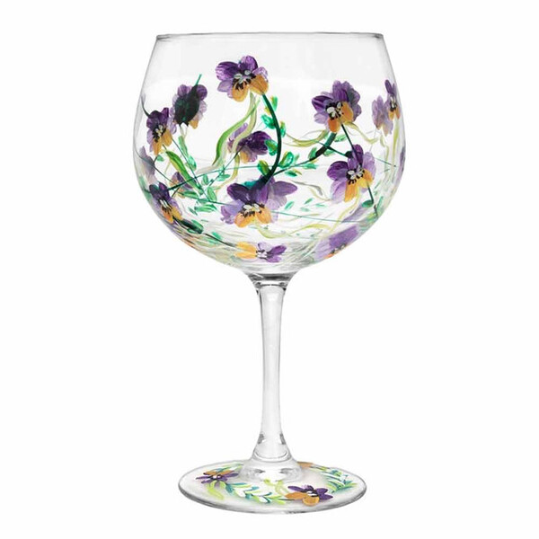 Prezzybox Pansies Gin Glass