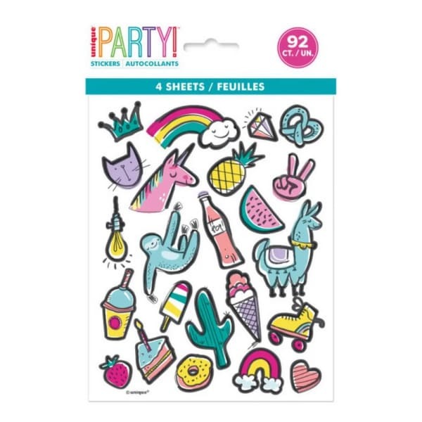 Unique Party Favourite Things Birthday Sticker Sheet