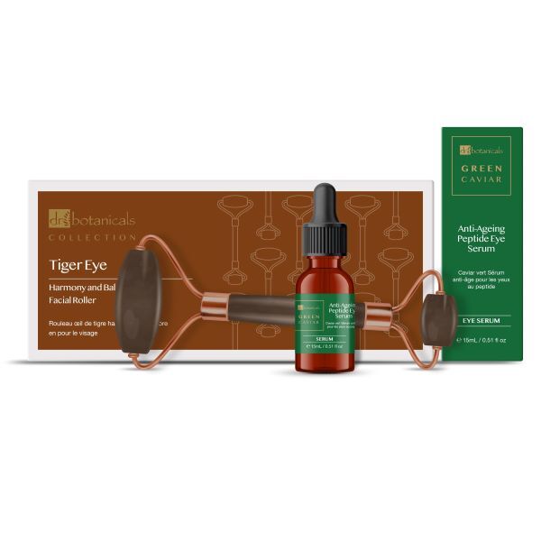 Dr Botanicals Tiger Eye Harmony Facial Roller And Serum Kit